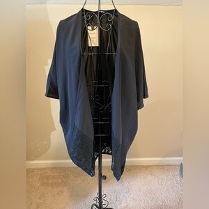 Pink Milly Black Kimono With Lace Trim Size XL New With Tags